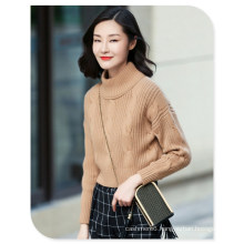 3gg Knitted Sweater Pure Cashmere Top Pullover with Crew Neck and Long Sleeves